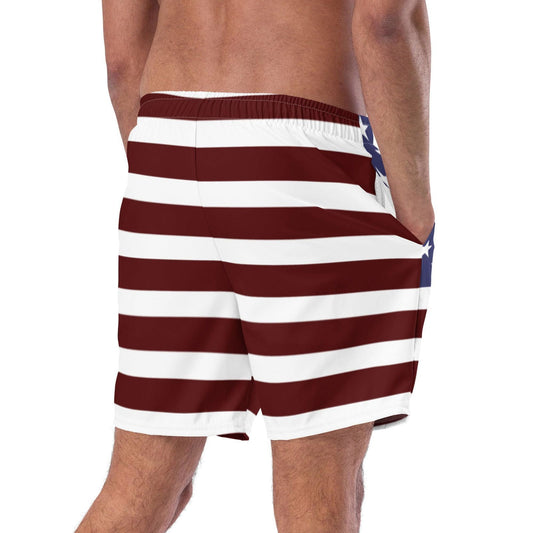 Herren-Badehose mit Amerika-Flagge / schnell trocknender Stoff / verschiedene Taschen / umweltfreundlich