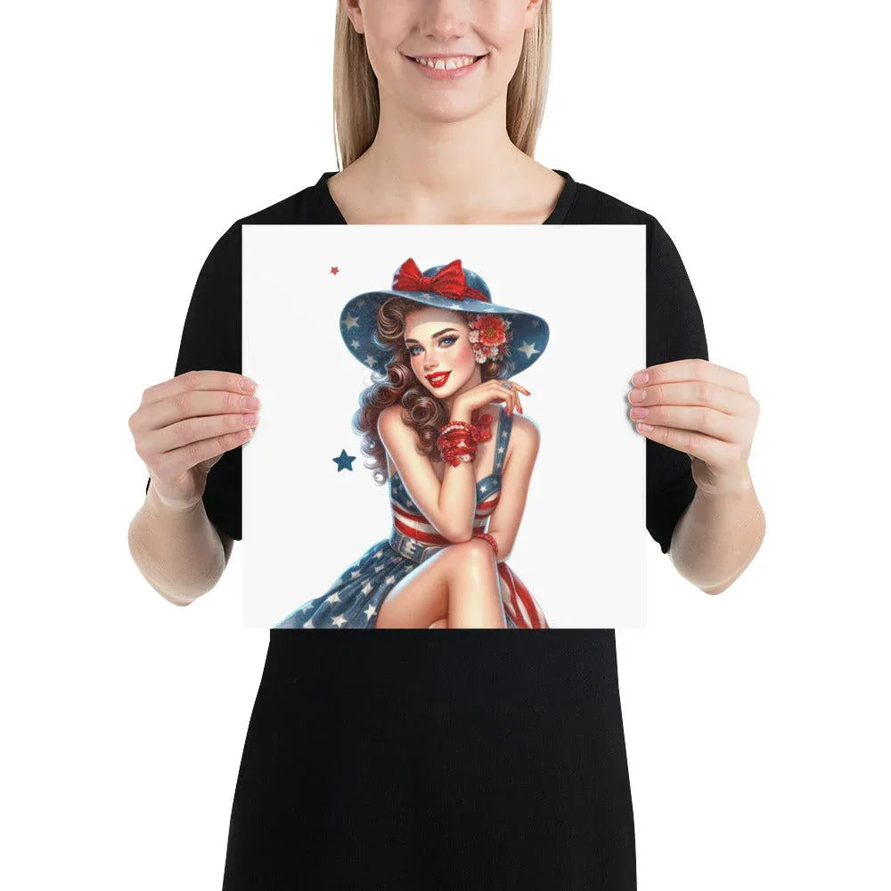 American Vintage Woman Retro Poster for Home Decor