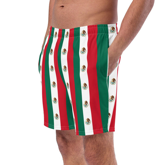Anti‑chafe mesh liner construction inside Mexican Flag Swim Trunks for ultimate comfort