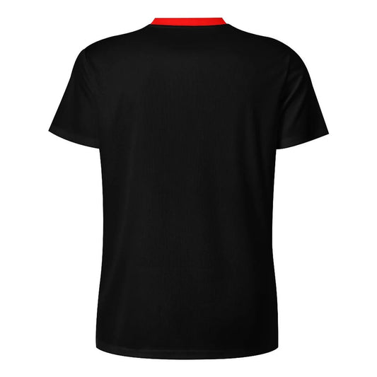 back side Comfortable mesh fabric Christmas T-shirt for men, featuring witty drinking-inspired design