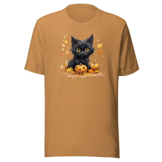 Black cat Halloween t-shirt for spooky celebrations