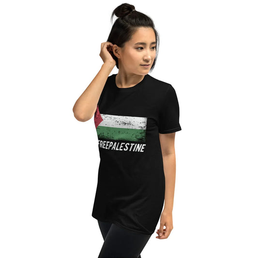 Black free Palestine shirt for men and women solidarity apparel