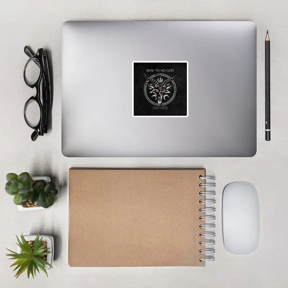 Bow To No God Sticker / Atheïst Sticker / Gothic Sticker