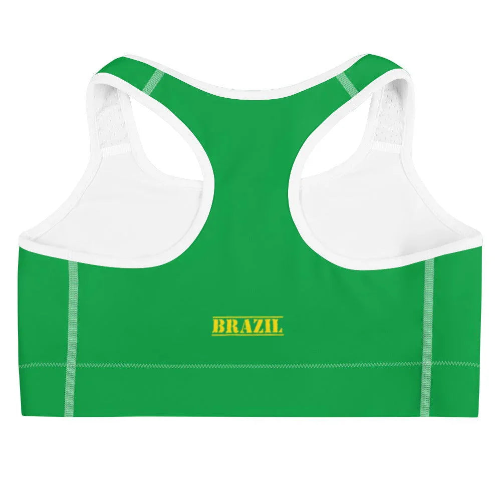 Brazil Flag Sports Bra Four-way Stretch / Workout Tops / Active Wear Outfit