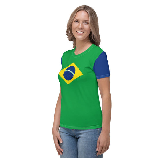 Brazil T-shirt All Over Print With Brazilian Flag Colors