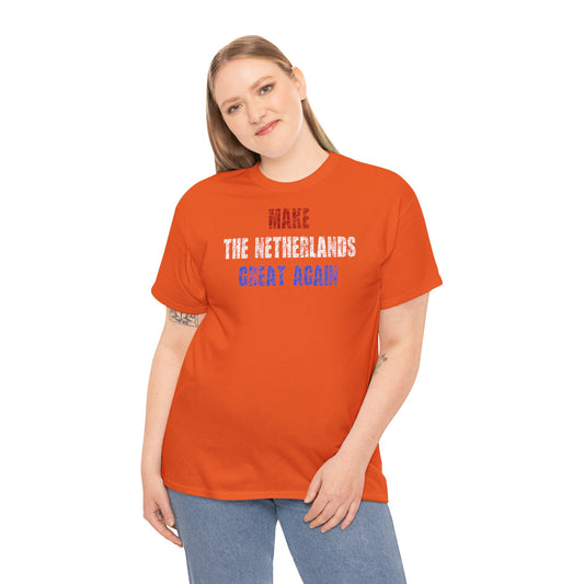 Bright orange unisex T-shirt perfect for Koningsdag celebrations