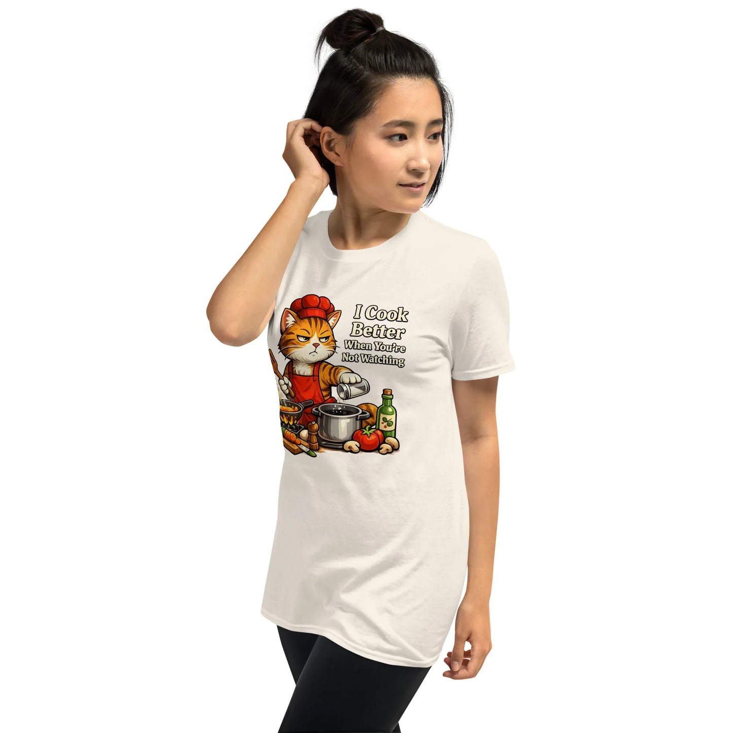 Casual cat chef graphic tee for everyday wear