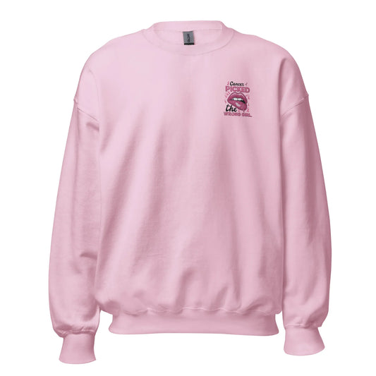 Classic fit embroidered breast cancer awareness sweater S to 5XL