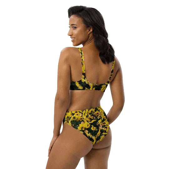 Comfortable and chic yellow floral bikini set for vacations