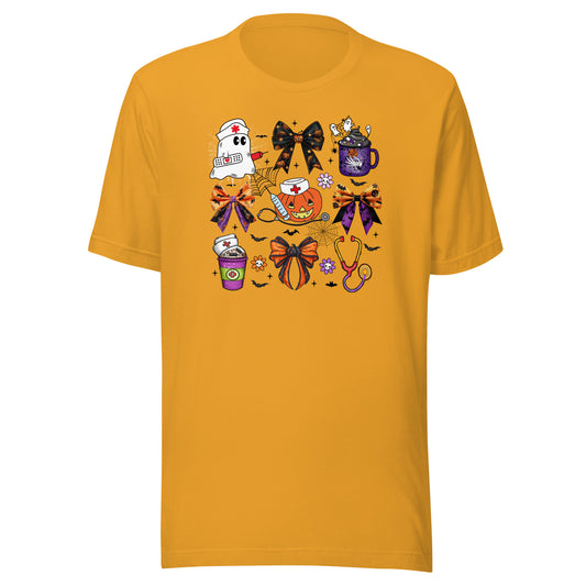 Comfortable pre-shrunk nurse-themed Halloween T-shirt for nurses