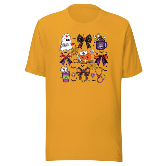 Comfortable pre-shrunk nurse-themed Halloween T-shirt for nurses