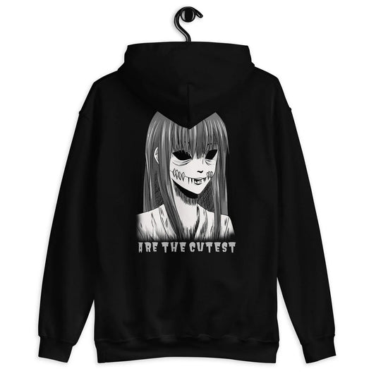 Creepy girls are the cutest black alternative hoodie back view