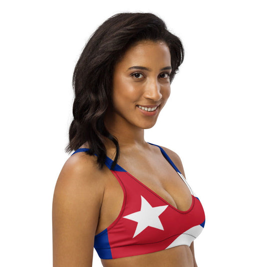 Cuban flag bikini made from recycled polyester