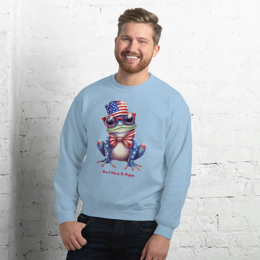 Customizable Cute Patriotic Frog Sweatshirt