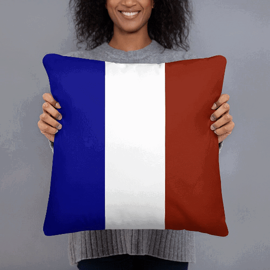 Double-sided French flag pillow for home decor