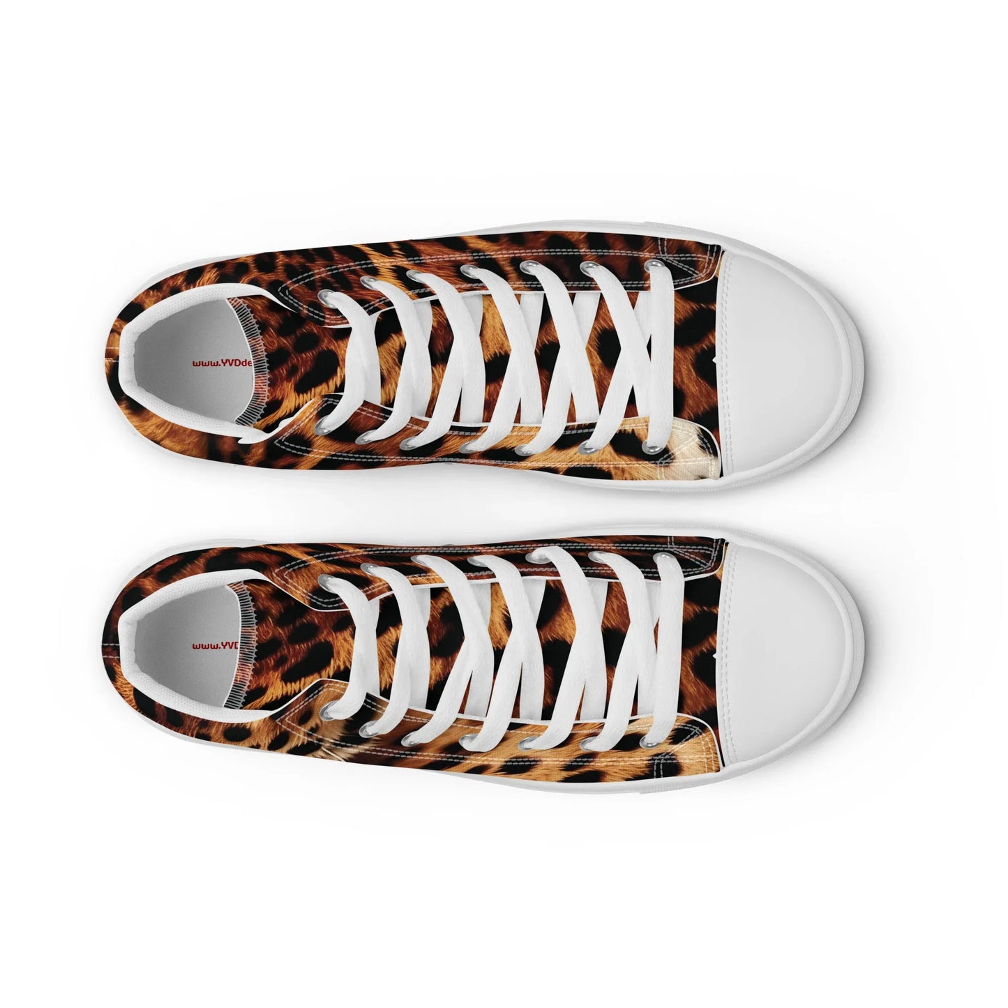 Durable leopard print high top sneakers with padded collar