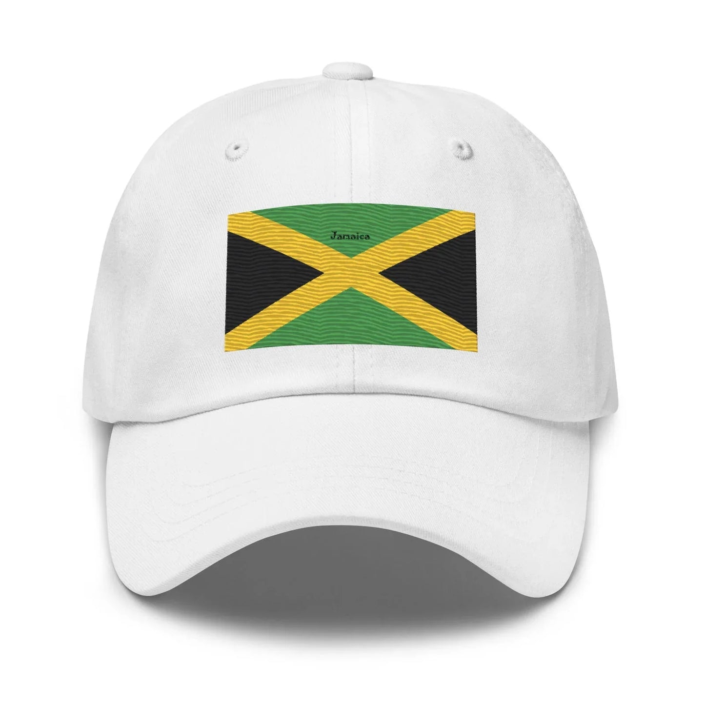 Embroidered Jamaican flag white dad hat