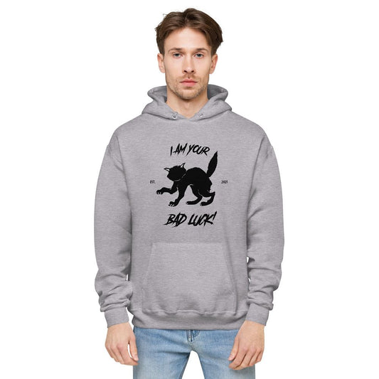 Fleece Hoodie / Black Cat Hoodie / I Am Your Bad Luck Hoodie