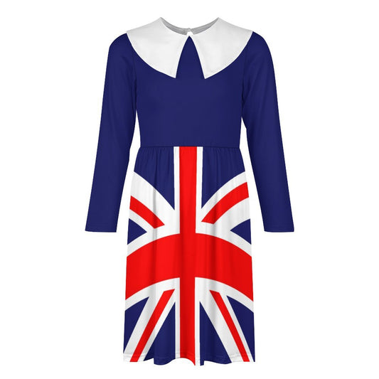 Front side Patriotic Union Jack dress for kids, perfect for UK national holidays