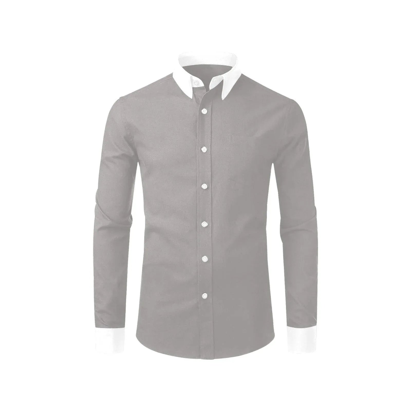 Grey Dress Shirt With White Collar and Cuffs | YVDdesign M Grey Dress Shirt With White Collar and Cuffs | YVDdesign M