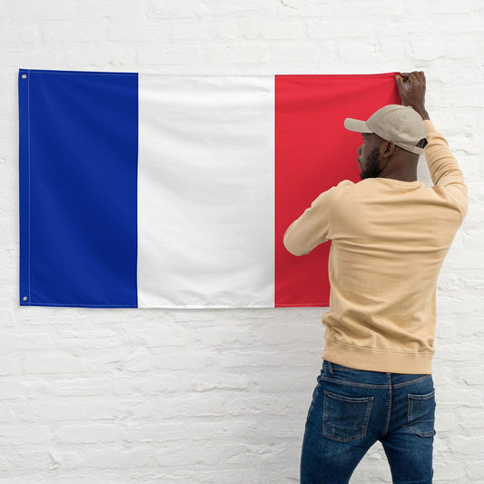 High-quality French flag made from durable polyester fabric