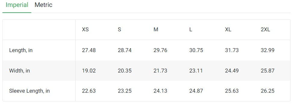 Imperial Size Guide striped green and black sweater