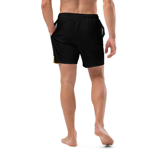 Jamaican flag print swim shorts for men product back view