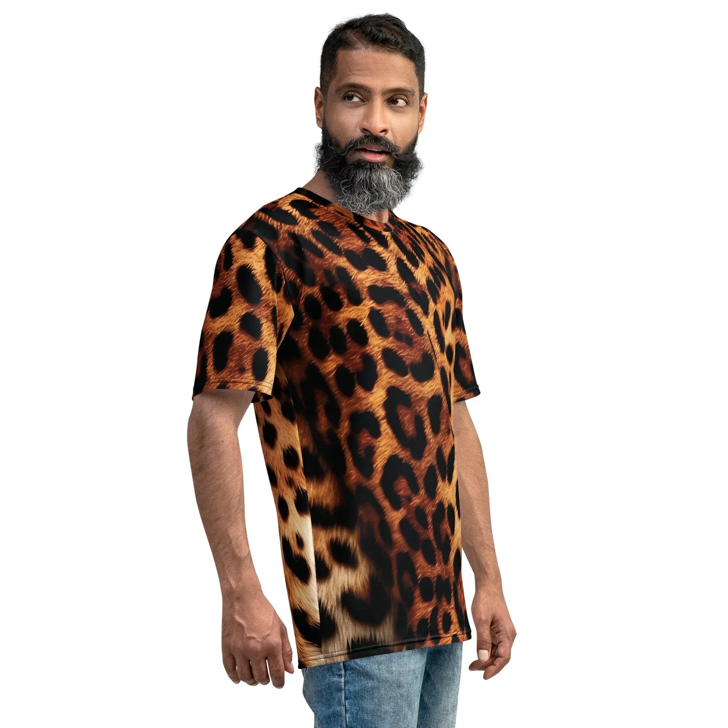 Leopard print t-shirt for men festival party wear