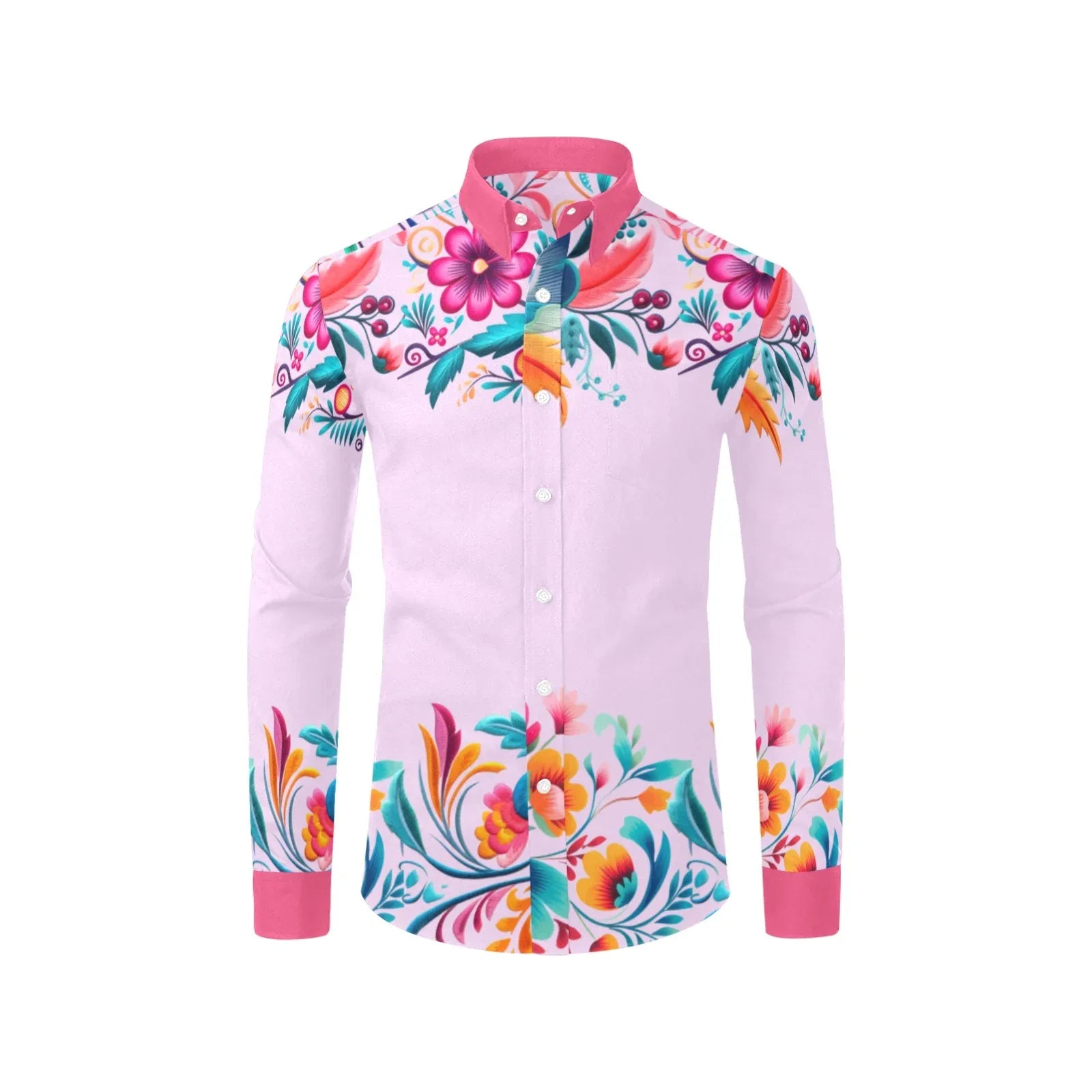 Light Pink Mexican Dress Shirt For Men | YVDdesign L Light Pink Mexican Dress Shirt For Men | YVDdesign L