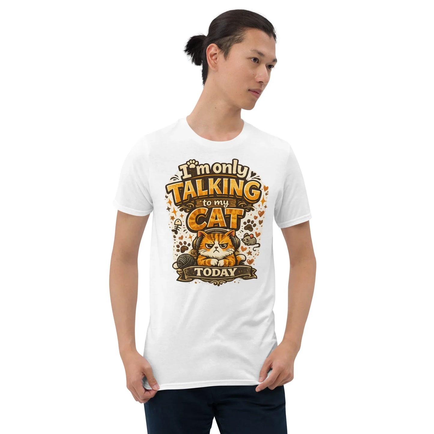 Men’s funny animal t shirt with cat design