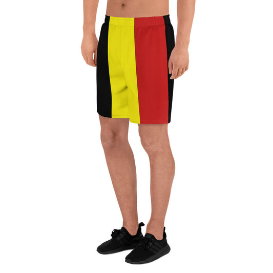 Men's sports shorts with Belgium flag design and UPF50+ protection