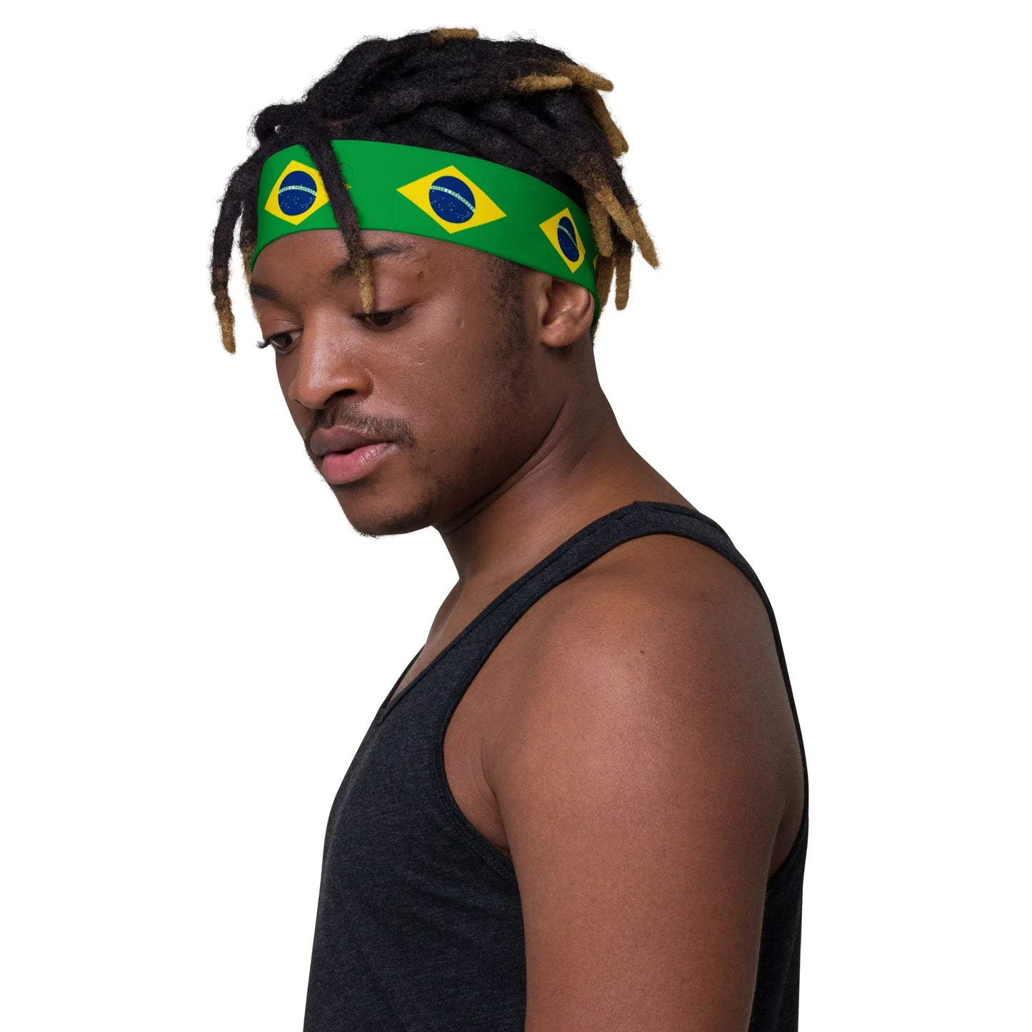 Moisture-Wicking Brazil Patriotic Headband for National Holidays