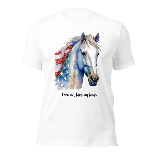 Patriotic Horse T Shirt With Customizable Text