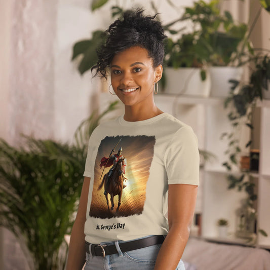 Patriotic St. George's Day t-shirt featuring a medieval knight