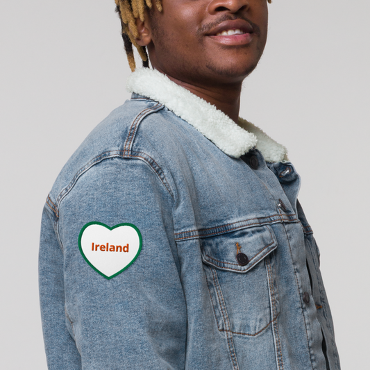 Premium embroidered Irish patch with versatile iron-on, sew-on, and pin options