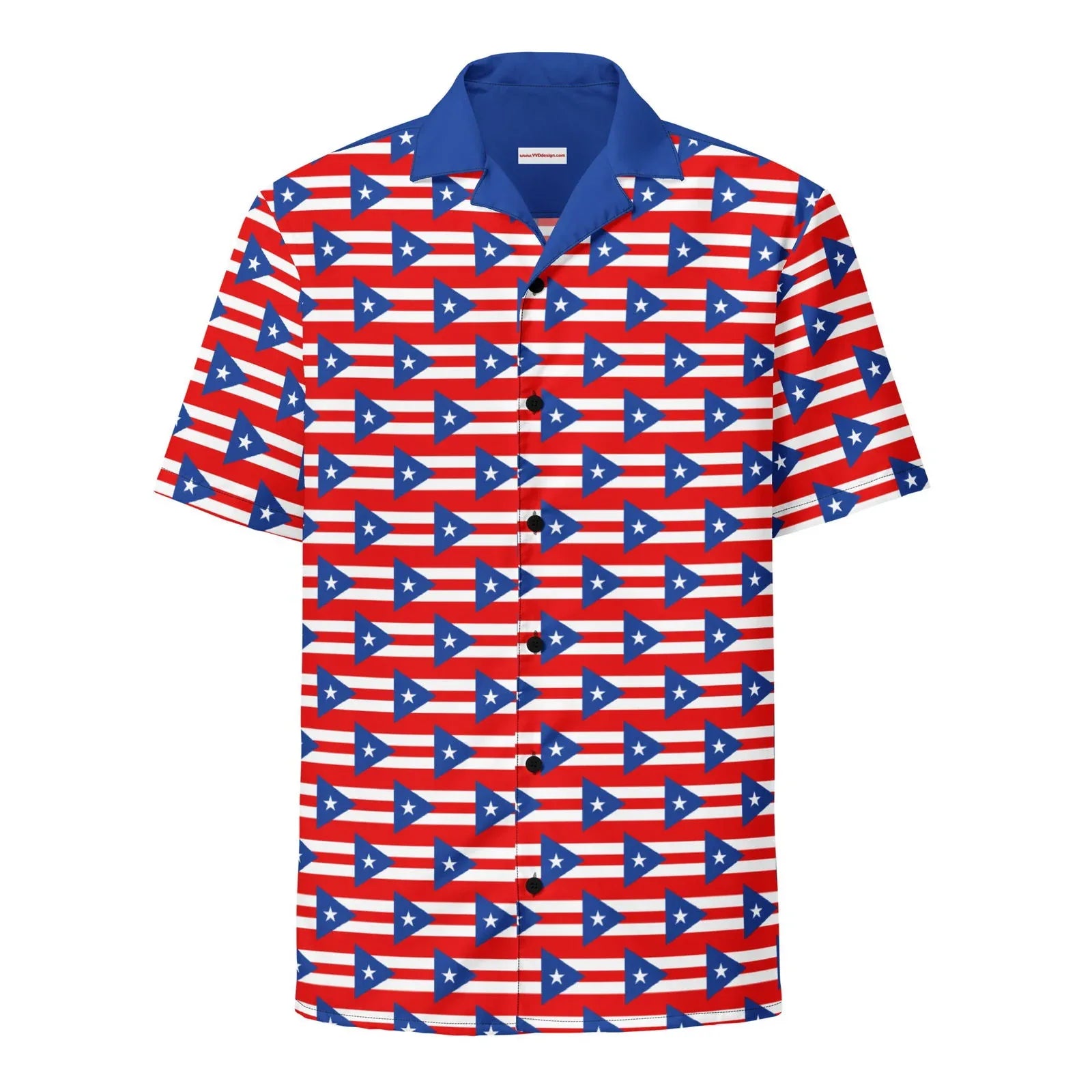 Puerto Rico Dress Shirt With Buttons – Patriotic Flag Shirt XL