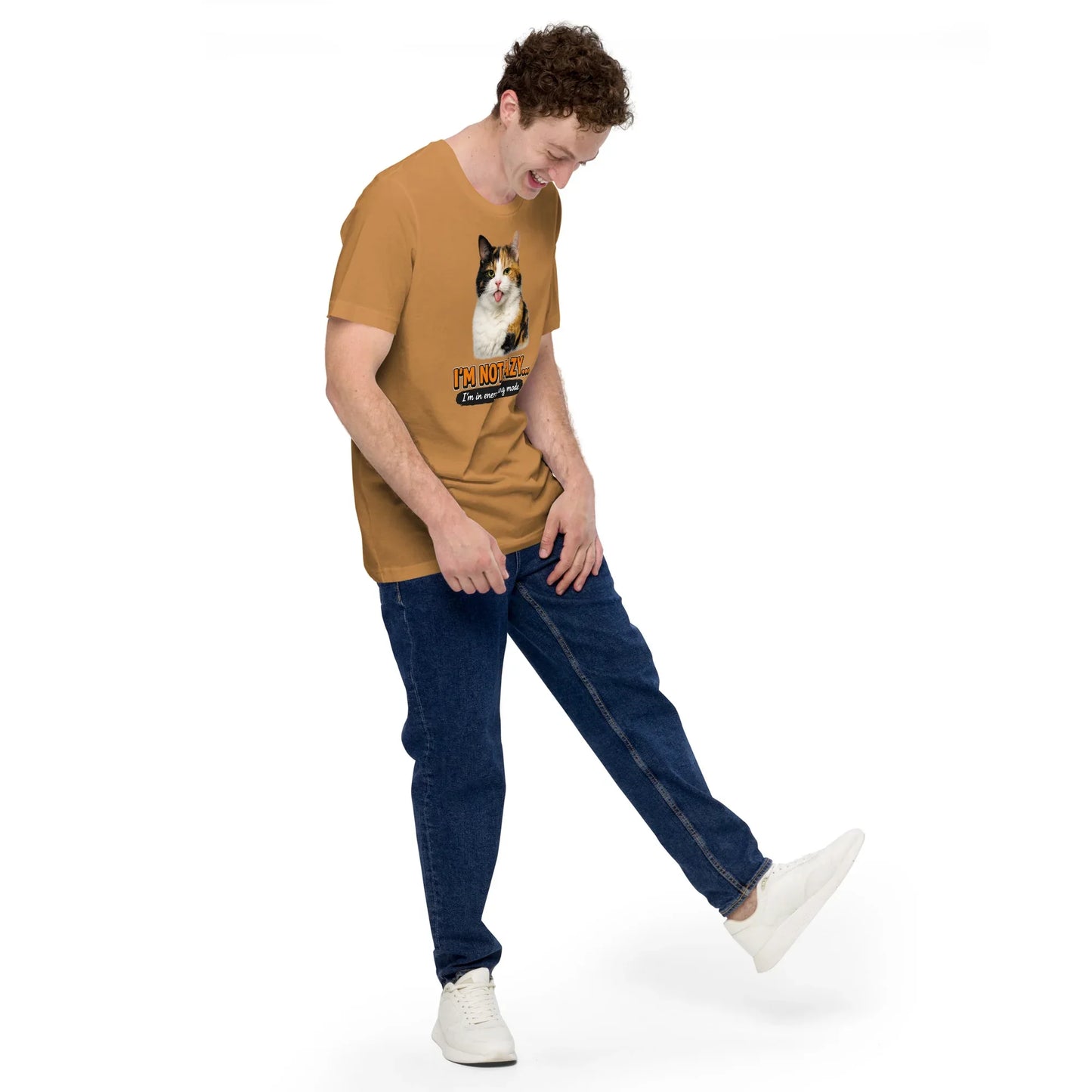 Realistic cat face t-shirt with playful quote