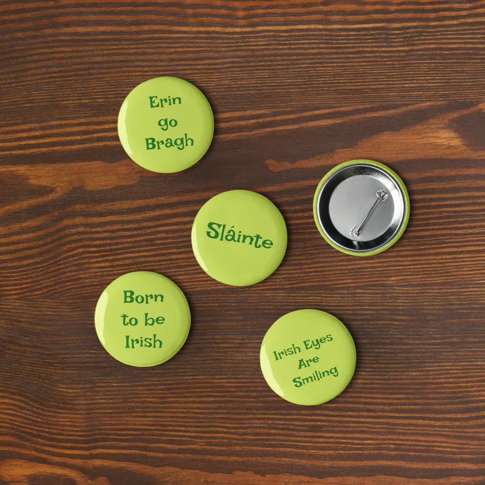 Shamrock-themed pin set adding Irish pride to any outfit
