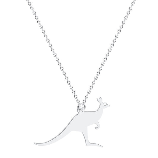 Silver Color Kangaroo Necklace celebrating Australian pride and heritage