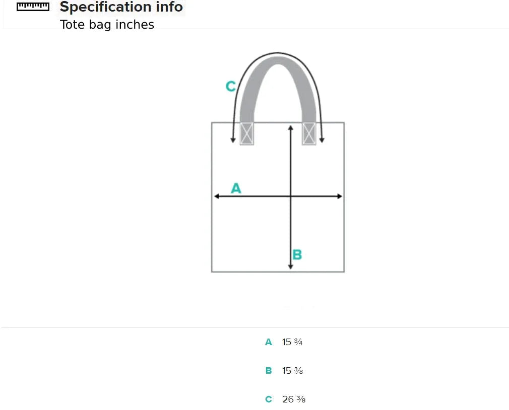 Size guide Polyester tote bag with funny cat photo