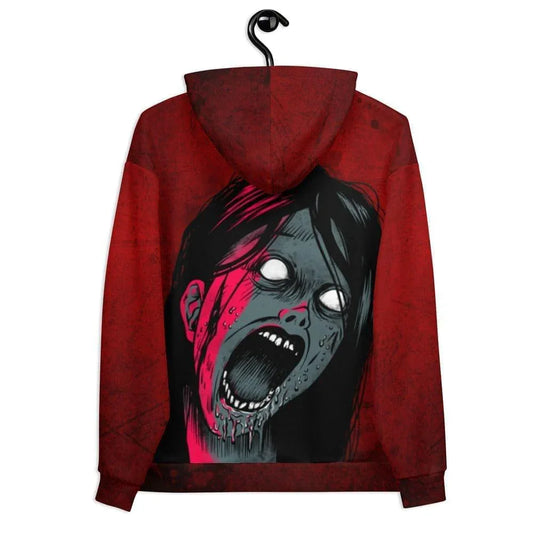 Soft goth fashion hoodie featuring a bold screaming girl graphi