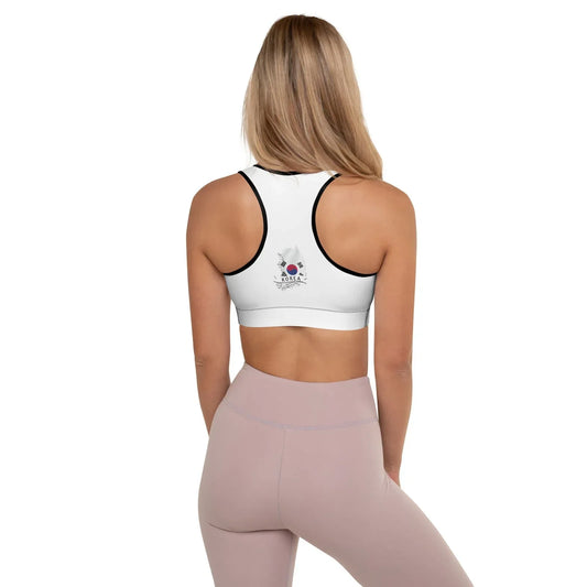 South Korean flag padded sports bra for fitness enthusiasts who love their country.