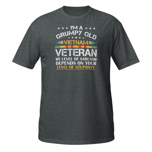 Sport Grey Grumpy Old Veteran T-shirt / Vietnam Veteran Gift
