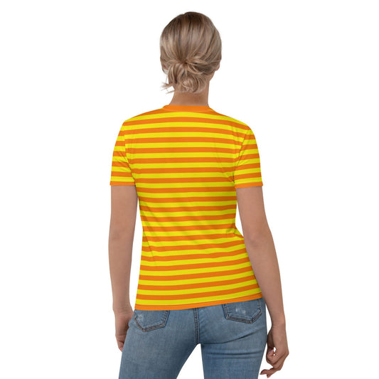 Summer t-shirt with orange and yellow stripes