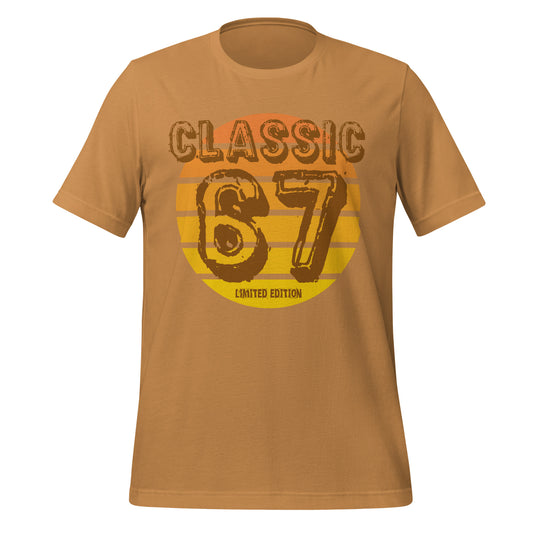 Toast-colored 1967-t-shirt with classic typography