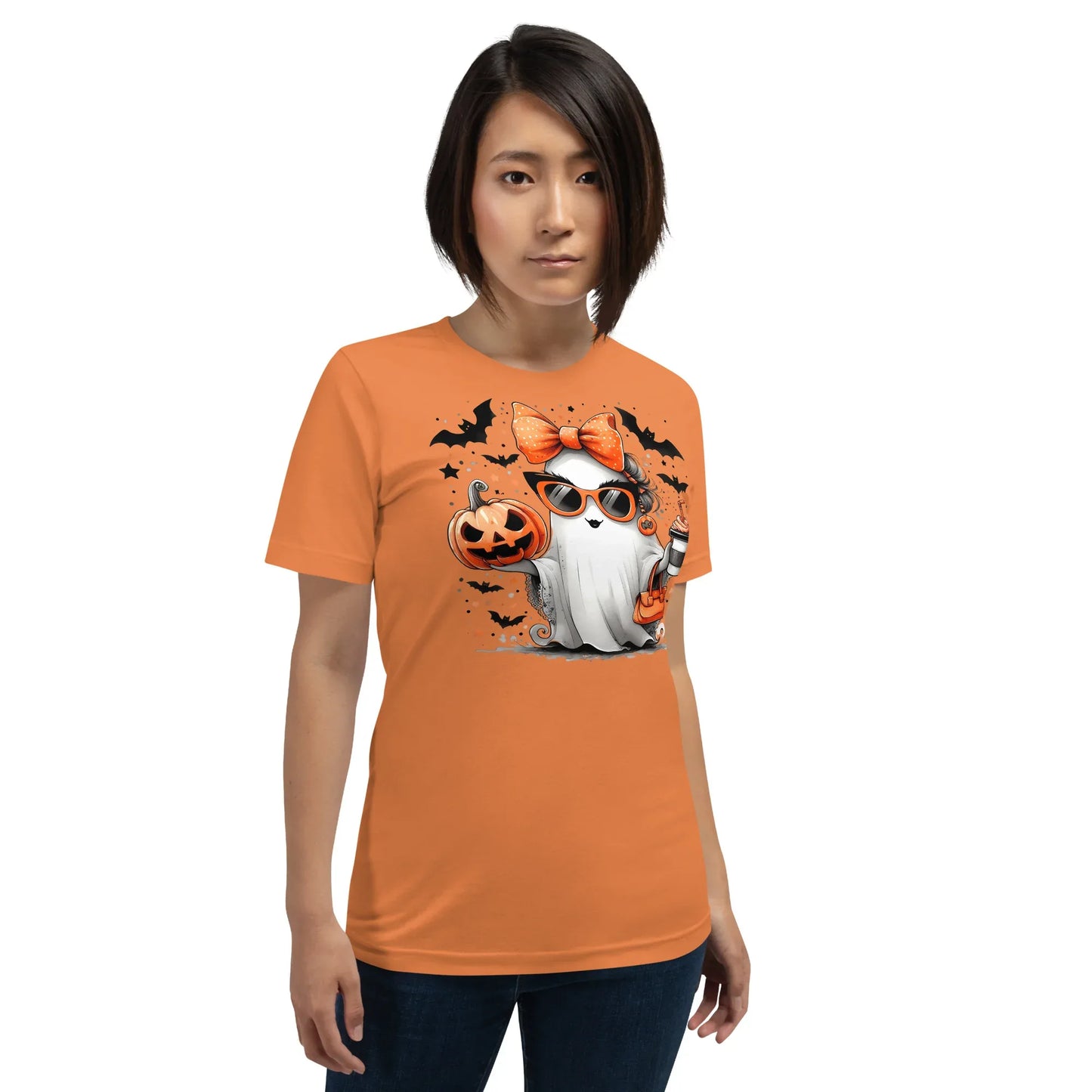 Trendy ghost Halloween t-shirt for spooky season