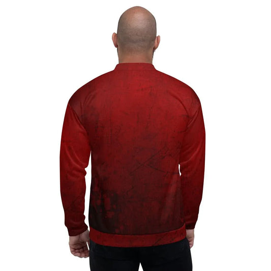 Back side USA flag bomber jacket featuring the American flag pattern