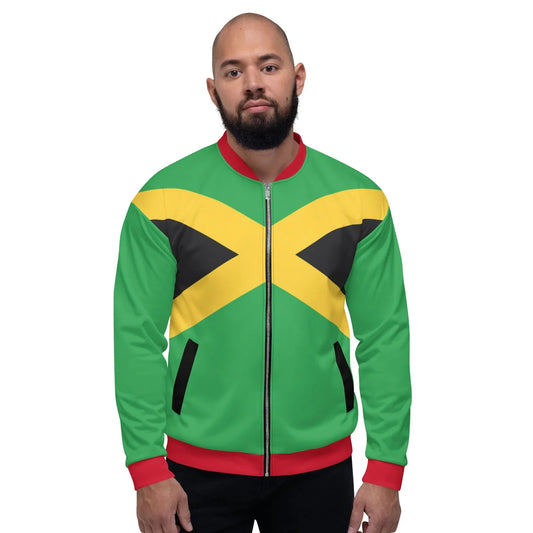 Unisex Jamaica bomber jacket with silver YKK zipper
