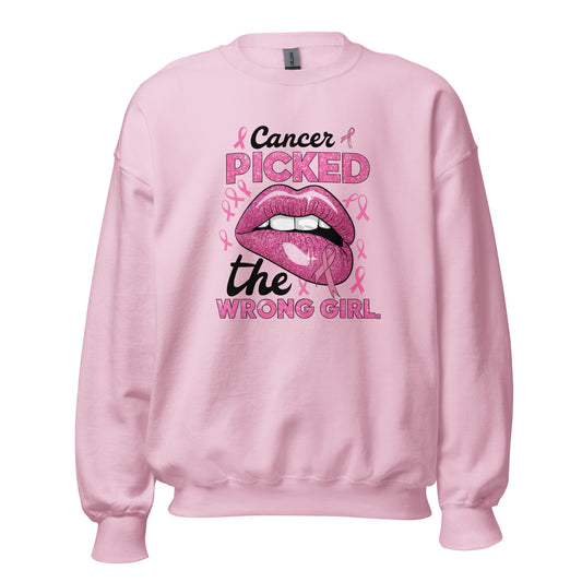 Unisex cancer sweater S-5XL pink ribbon design