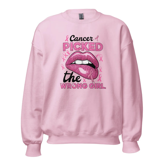 Unisex cancer sweater S-5XL pink ribbon design